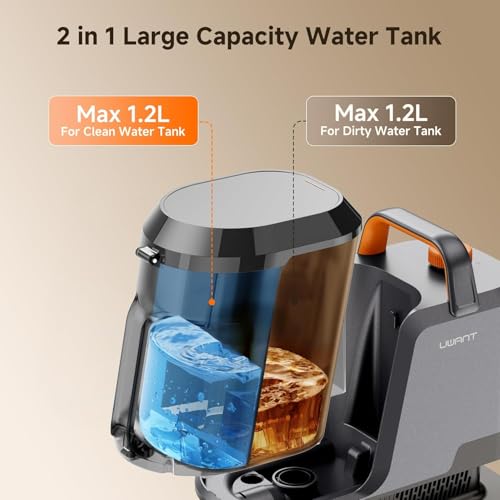 Image of Uwant Carpet Cleaner Machine 18Kpa Portable Carpet Cleaner for Cars Couch, 2in1 Water Tank Upholstery Cleaner, Spot Cleaner with Cleaning Tools, 2.4 Liter Set of 1