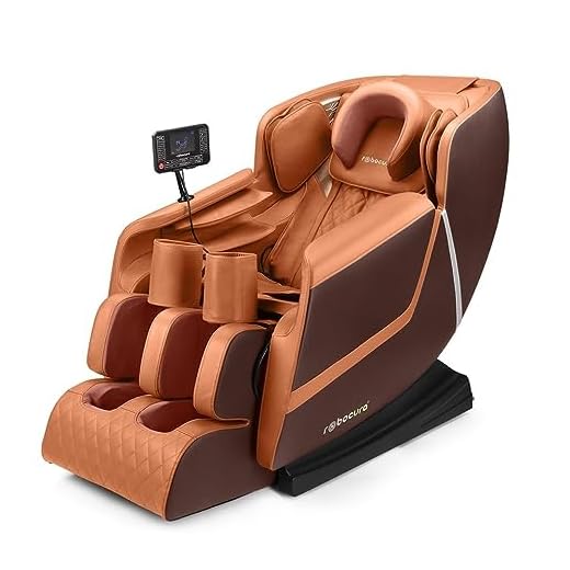 Robocura Full Body Massage Chair,Foot Massager Machine, Brown