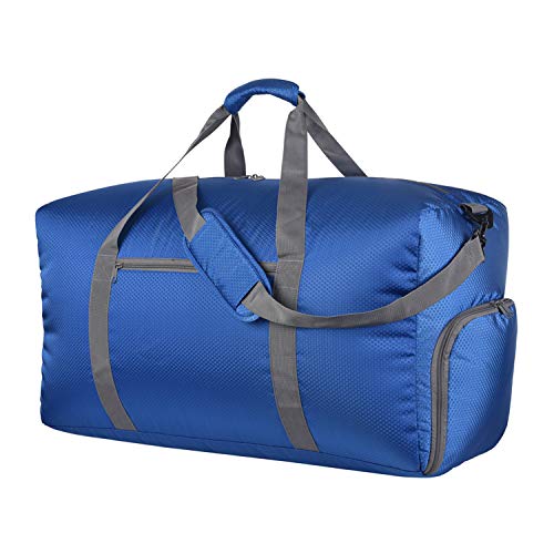 65L Travel Duffel Bag Foldable and Lightweight with Shoes Compartment