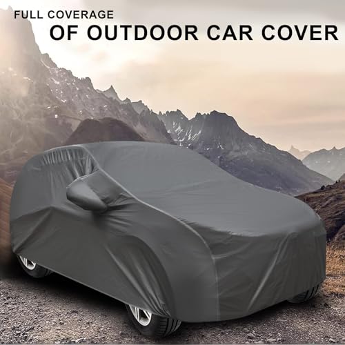 Image of Auto Hub Waterproof Car Cover Compatible with Santroo Xing (Model : 2019-Till Date) with Mirror Pockets, Soft Cotton Lining, Santroo Xing Car Cover Waterproof, Grey