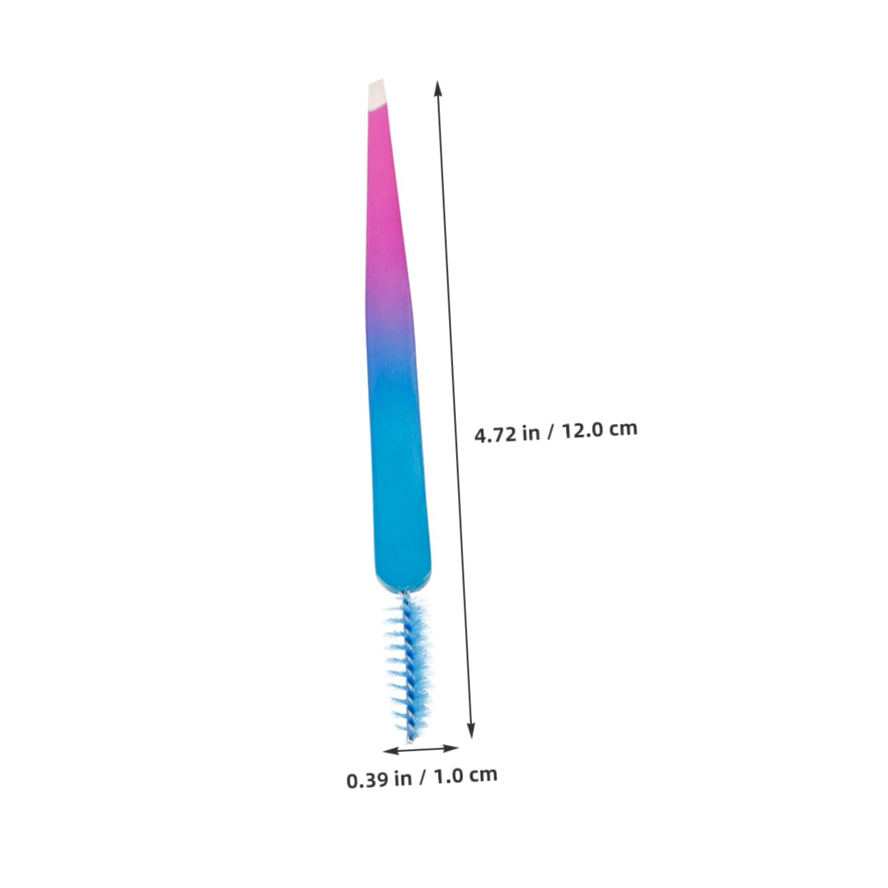 HAPINARY 2pcs Angled Brow Tweezers Brush Stainless Tweezers for Lash Eyebrow Extensions Women's Professional Beauty Tool