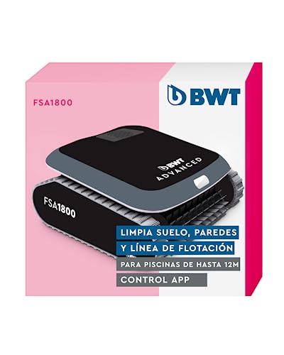 Robot para Piscinas BWT FSA 1800 | Ligero y Compacto | para Piscinas de hasta 10 m de Longitud | Limpieza fiable del Fondo, Paredes y línea de flotación | Apto para Piscinas de Cualquier Forma