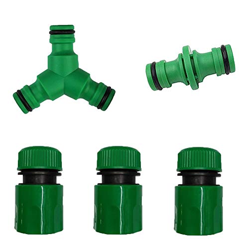 Kungfu Mall 1 Ensemble de raccord de Tuyau d'arrosage 1 connecteur 3 Voies Y inverseur d'eau séparateur de Tuyau + 1 connecteur Double mâle + 3 connecteurs Rapides