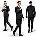 DEETRUST Men's Suit 3 Piece Slim Fit Suit Set, Two Button Solid Jacket Vest Pants with Tie, Men Tuxedo Suit for Party, Wedding & Business Black