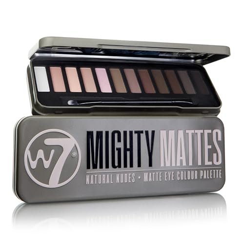 W7 Mighty Mattes Eyeshadow Palette – 12 Natural Nude Colours – Flawless Long-Lasting Makeup