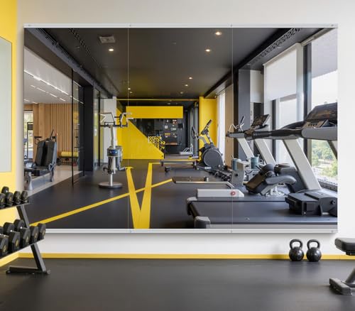 InfiniGlass Home Gym Mirror - 80x40 Inch,3PCS Frameless Tempered Glass