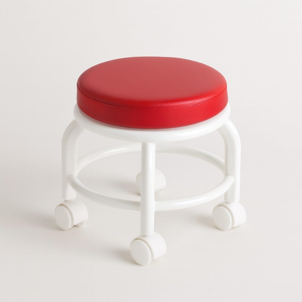The Tickle Toe Low Roller Round Seat Comfortable Pulley Wheel Stool for Kids and Adult Home Black |Home & Garden | Furniture | Benches & Stools Red-picture-11