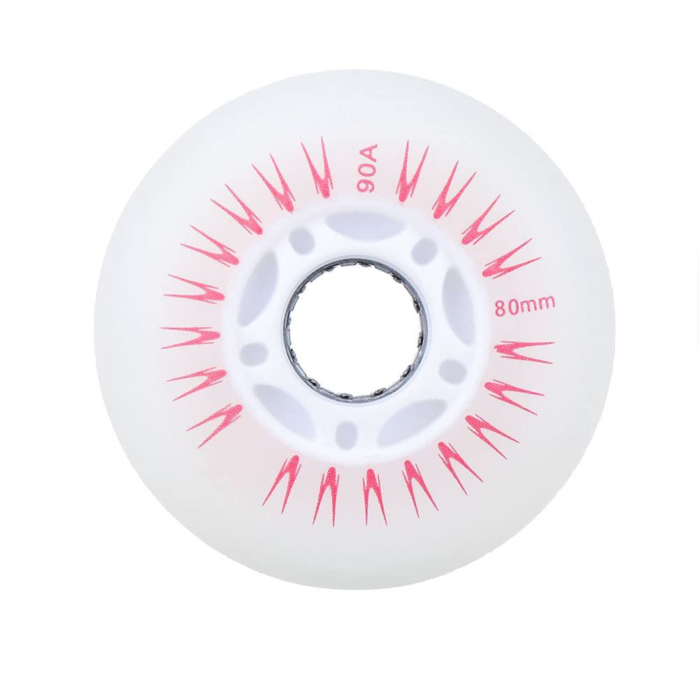 4 sztuki kółek do wrotek z diodami LED, trwałe, świecące, jasne kółka do przesuwania, 80 mm, czerwone