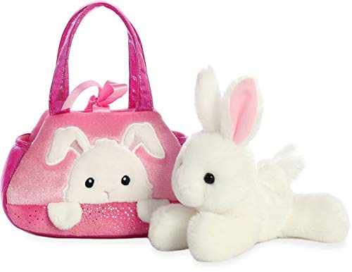 Image of Aurora Fashionable Fancy Pals Peek-A-Boo Bunny Stuffed Animal - On-The-go Companions - Stylish Accessories - Pink 7 Inches