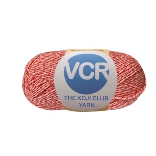 Image of VCR Light Orange and Coral Color Yarn, 100 Grams Hank, 275 Meters Length, 80% Acrylic, 20% Nylon Ball The Koji Club Yarn for Crochet and Knitting, Pack of 1, Suitable for DIY