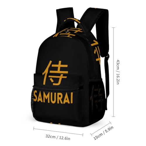Samurai Logo Funny Backpack Set Lunch Bag Pencil Case Makeup Bag 3 in 1 for Men Women Travel2