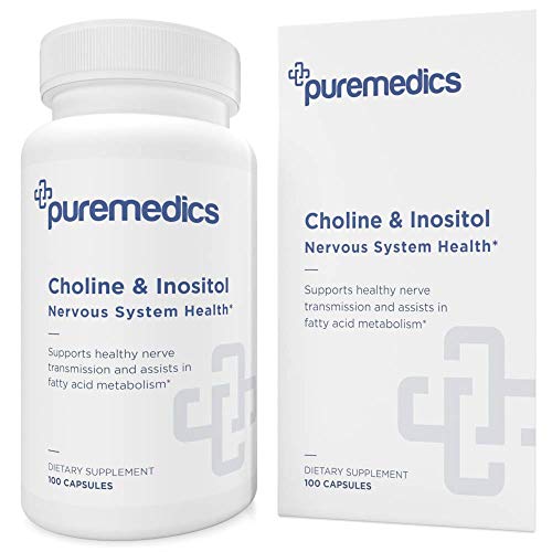 PUREMEDICS Choline Inositol Complex - Choline Supplement to Support Brain and Nervous System Health - Pharmaceutical-Grade - 3rd Party Certified - Hypoallergenic - 100 Capsules