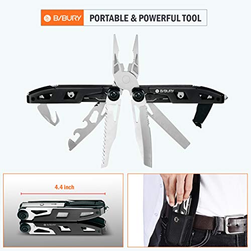 Bibury Multitool Pliers, 18 In 1 Multi Tool With Safety Hammer, Stainless Steel Multitools Pocket Knife With Sheath For Outdoor, Survival, Camping, Hiking, Valentines Day Gifts For Him #TOP6