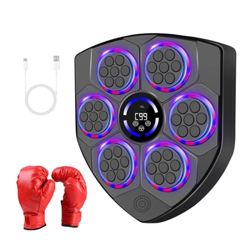Smart Music Boxing Machine for Adults and Kids Bluetooth Boxing Equipment with Boxing Gloves Wall Mounted Electronic Punching Machine for Home Gym Workout Indoor