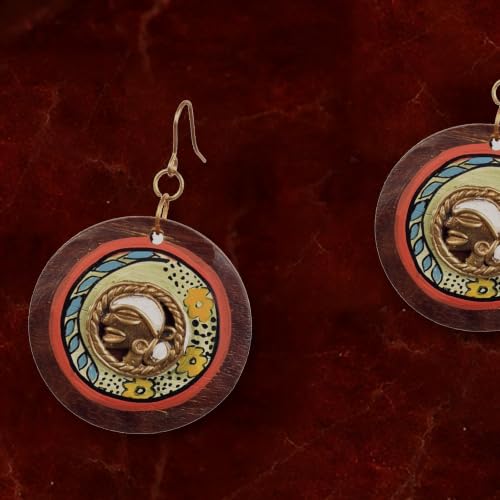 Image of Handcrafted Tribal Wooden Earrings Collection for Women - Butterfly, Princess & Modern Geometric Statement Designs