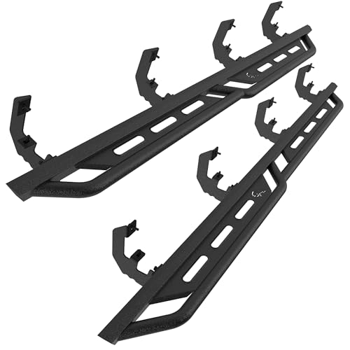 IRONBISON Running Boards Fits 2019-2025 Chevy Silverado/GMC Sierra 1500 Crew Cab | 2020-2025 Silverado/Sierra 2500/3500 Crew Cab, Heavy Duty Truck Off-Road Side Steps Nerf Bars Heavy Texture Black