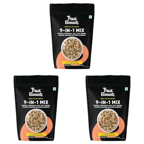Image of True Elements 9 in 1 Snack Mix 250g - Nuts and Seeds Mix | Mix Seeds for Eating | Diet Snacks | Protein Rich Food (Pack of 3)