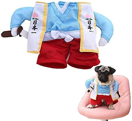 ペット服 コスプレ ドッグウェア 犬服のトレーナー 犬猫コスプレ 武士の服 コスチューム ワンちゃん 犬服 猫服 変身服 ソフト かわいい 仮装 人気 面白い 出掛け 散歩 (Mサイズ)