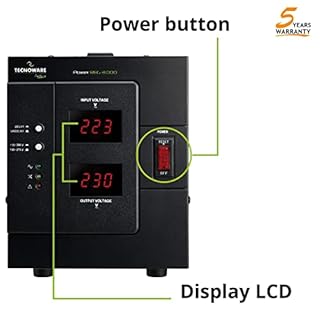 Tecnoware Power Systems Spannungsstabilisator 3000VA für Modem, Router, PC und kleine elektronische Geräte, schützt vor Stromschwankungen, ist kein USV, einsatzbereit