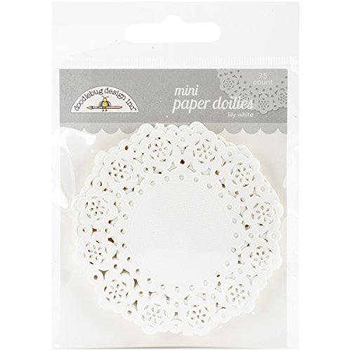 Doodlebug Mini Doilies (75 Pack), Lily White