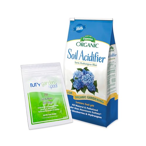 Espoma Organic Soil Acidifier 6 lbs Bag With My Garden Pool PH Test Strips 20 ct. - Acidify Enhance Hydrangea Color Embrace Organic Gardening Achieve Optimal Balance