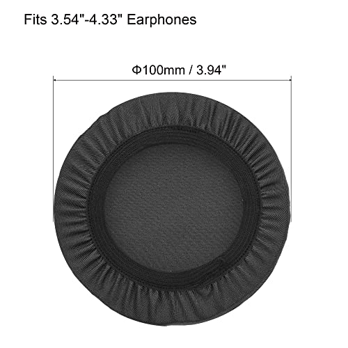 PATIKIL Black Flexible Fabric Washable Headphone Covers, Fits 3.54-4.33 Inch - Image 2
