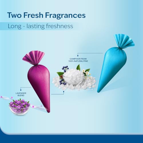 Image of CamPure Camphor Cone (1 Original + 1 Lavender) Pack Of 2-100% Organic | Air Freshener For Car, Wardrobe, Office Cabin's, Drawers, Travel Bag & Bathroom