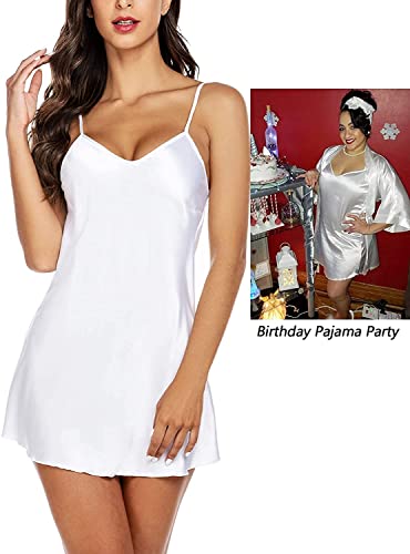 Image of Honeymoon Night Dresses for Women - Lightweight Satin Sleepwear Nighties, Hot Bridal Nightwear Dress and Suit for Women, Ladies Lightweight Wear Comfortable, Stylish Nighty for Girls