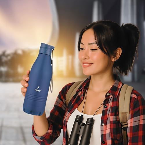 Image of FLAIR Champ DX 1100 ml Stainless Steel Water Bottle - Blue | BIS Certified & ISI Marked | SS 304 Food Grade | Fridge Bottle, Durable & Reusable Bottle for Office, Gym & Travel