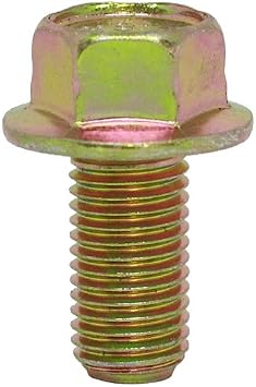10pcs BelMetric M10X1.25X20mm JIS Hex Head Flange Bolt 14mm Wrench, Class 10.9 Plated Yellow Zinc for Automobile, Motorcycle, and Mechanical Applications BF10X1.25X20YLW