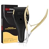 SK STAHLWAREN Nagelhautzange 10 cm Premium rostfreier Edelstahl Vielseitig einsetzbar mit stabilem Griff Extrem glatter scharfer & glatter Schnitt Nagelhautentferner für die Nagelpflege (Gold)