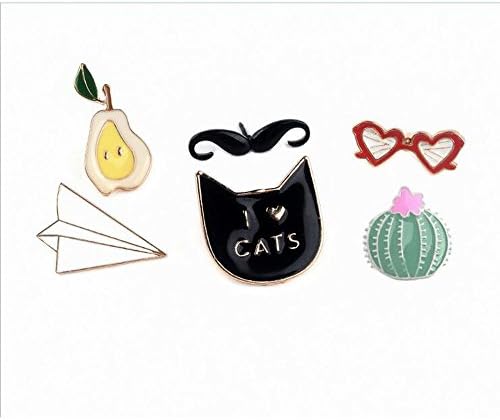 Tidy Patch Brooch Pin Set Cute Brooches Patches for Clothes/Bags/Backpacks/Jackets(6 Pieces)