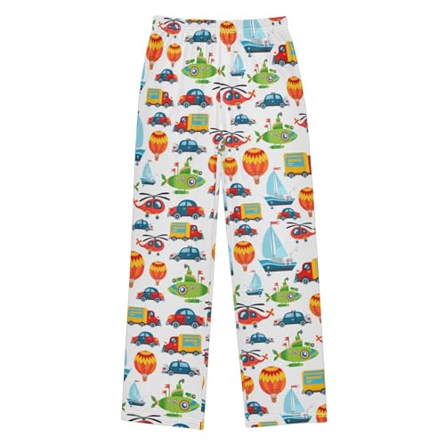 ZZXXB Airship Sailboat Car Boys Long Pants Soft Trousers Elastic Waist Kids Lounge Bottoms with Pockets S-XL