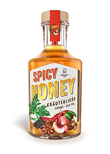 Burgen Kräuterlikör Spicy Honey scharf, würzig & mild mit Honig & Chilli (1 x 0.5 l)