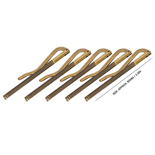 5pcs Money Cash Clip, 85mm High Hardness Spring Electroplated Steel Metal Money Clip for Leather Wallet Cash Check Credit Card(Bronze)2