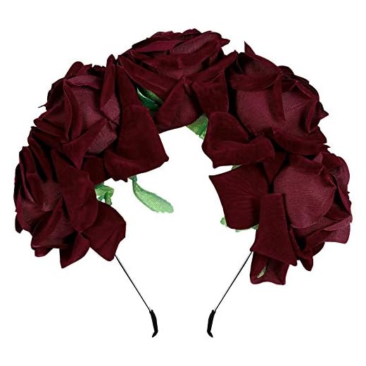 Frcolor Diadema de flores de color rosa corona coronas de pelo tocado para el banquete de boda Festival Photo Props