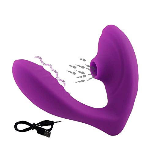Vibrador e Sucção com 10 Velocidades Para Mulheres Sugador Clitóris Estimulador Erótico (Roxo)