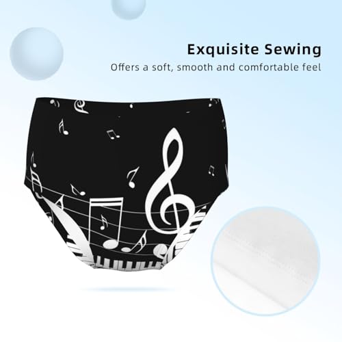 Piano Keys And Notes Girls' Underwear Soft Cotton Little Girls Panties Comfort Briefs3