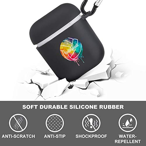 Volleyball Black Soft Tpu Case Protective Cover Anti Fingerprints Compatible With Airpods 2 & 1 #TOP2