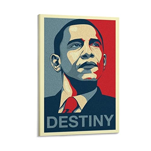 LIANGSHUANG Póster del discurso del destino de Barack Obama, póster impreso para pared, lienzo, póster moderno para decoración de dormitorio, 20 x 30 cm