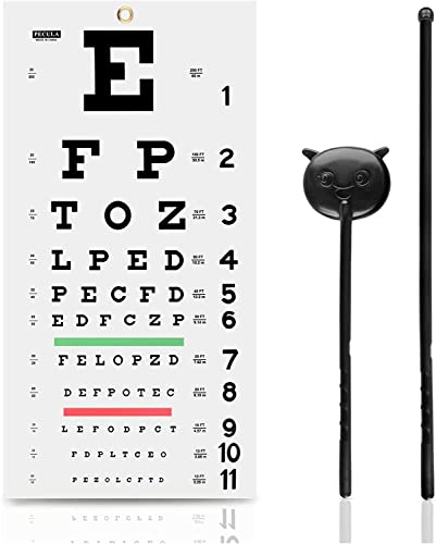 PECULA Eye Chart Wall Art, Snellen Eye Chart, 20 feet, 11 X 22 in., Unframed, Matte Paper, Black, Minimalist, Indoor Use, Living Room