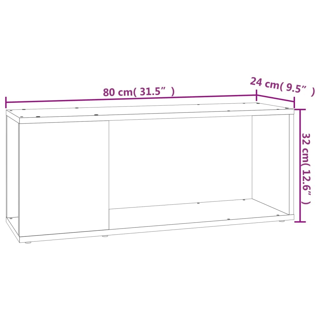 vidaXL Mueble para TV Soporte Mobiliario Aparador Armario Estante Salón Sala de Estar Dormitorio Decoración de Madera Contrachapada Blanco 80x24x32 cm
