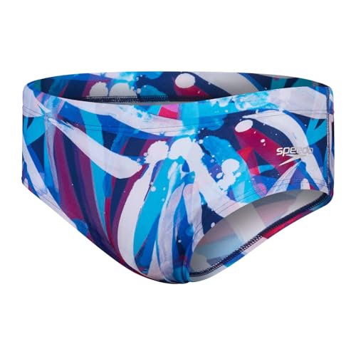 Traje de baño para hombre de 13,5 cm cómodo y ajustable en morado y azul