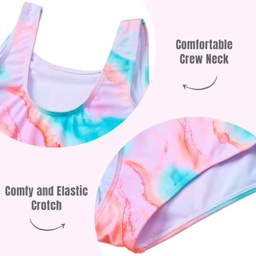 Image of Girls One Piece Swimsuit Quick Dry Swimwear Beach Bathing Suit for 3-18 Years