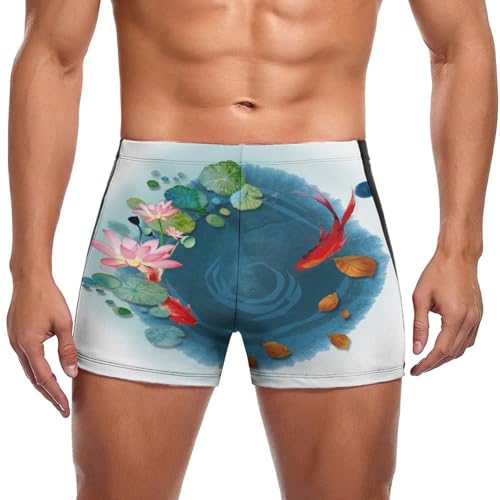 Boxer de bain homme poisson rouge fleur, fini les irritations avec ce maillot ajusté