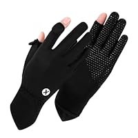 Newellsail Damen UV Sonnenschutz Handschuhe rutschfeste Fahrradhandschuhe Sommer Dünne Eisseide Atmungsaktiv Sonnenhandschuhe für Autofahren Angeln Golf 1 Paar (Schwarz)