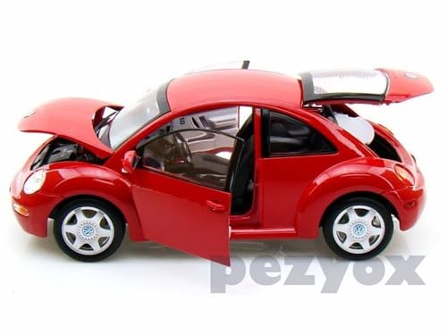 Image of Volkswagen Beetle Alloy Simulation Car Model Sound and Light Pull Back Toy Car 1:32 Sophisticated Gift Choice (Red)