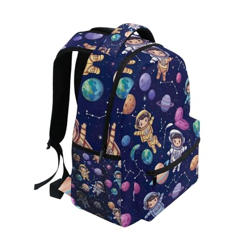 Girl Bookbag, Cute Astronauts Space Kids Travel Backpack, Kids Back to School Supplies, Ideal for Ages 6–142