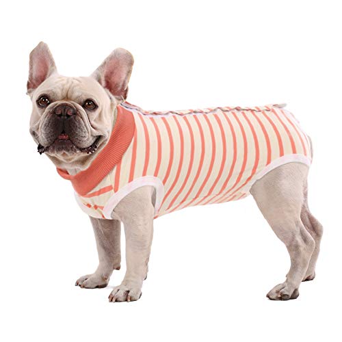 SAWMONG Recovery Suit for Dog, Dog Recovery Shirt for Abdominal Wounds, Pet Surgery Surgical Recovery Snugly Suit, Prevent Licking Dog Bodysuit, Substitute E-Collar & Cone