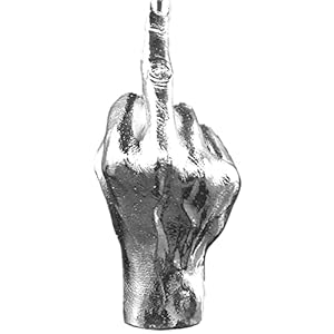 LECMACY Statues de Bureau de Geste de Main de Doigt de personnalité de Poly-résine décoration de Table de Sculpture de Doigt (Argent)